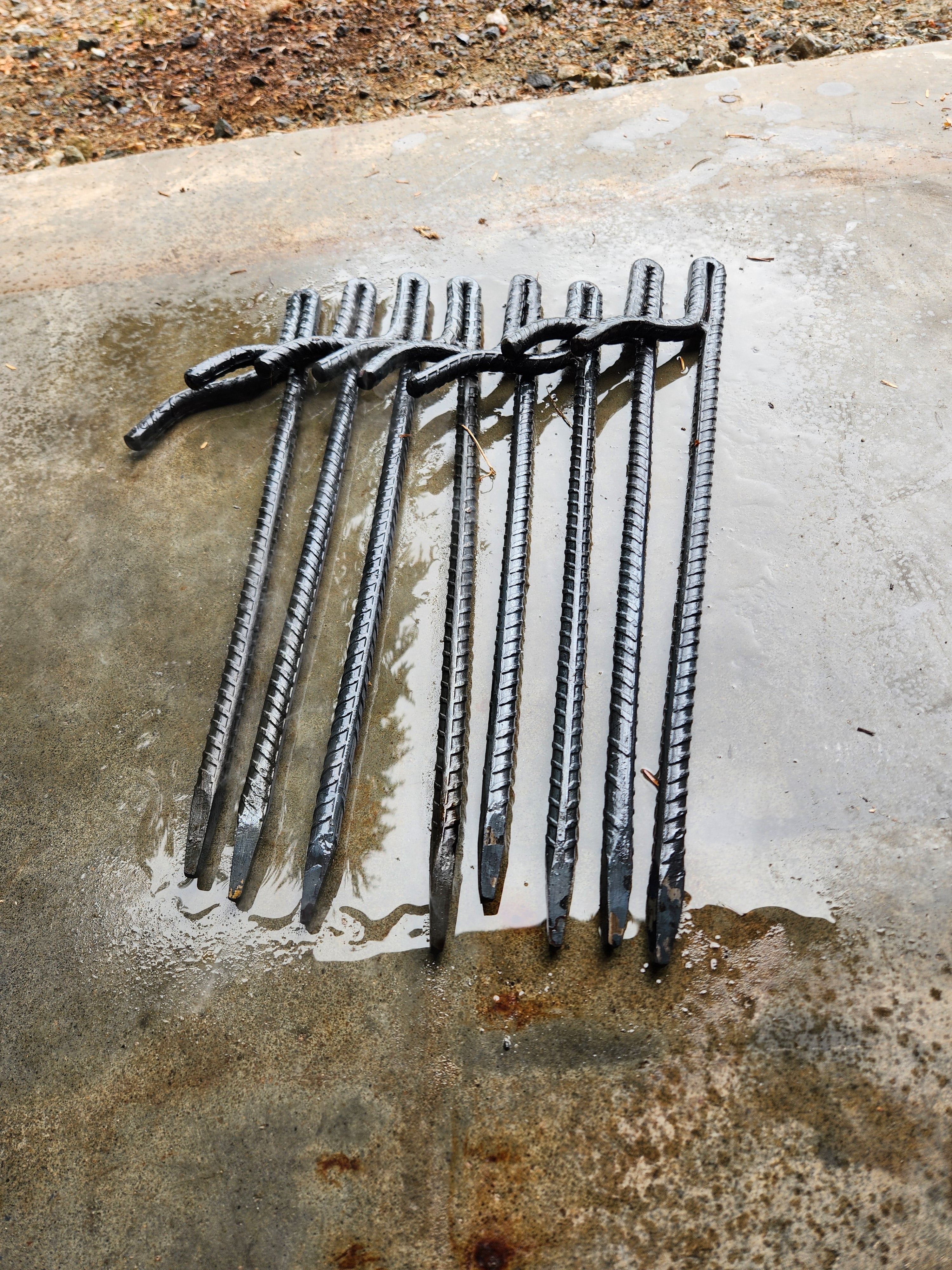 Hunting camp tent spikes