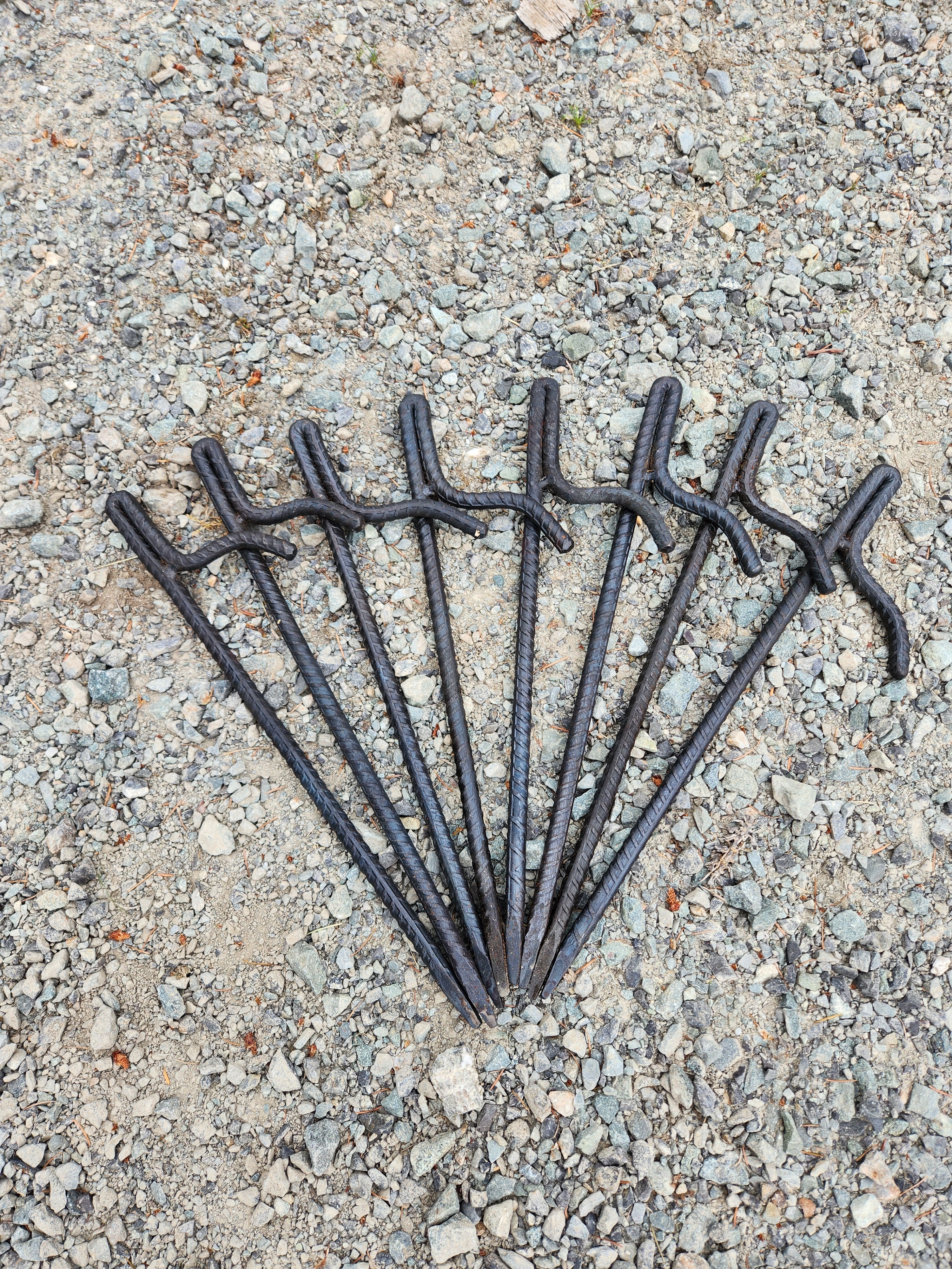 Hunting camp tent spikes