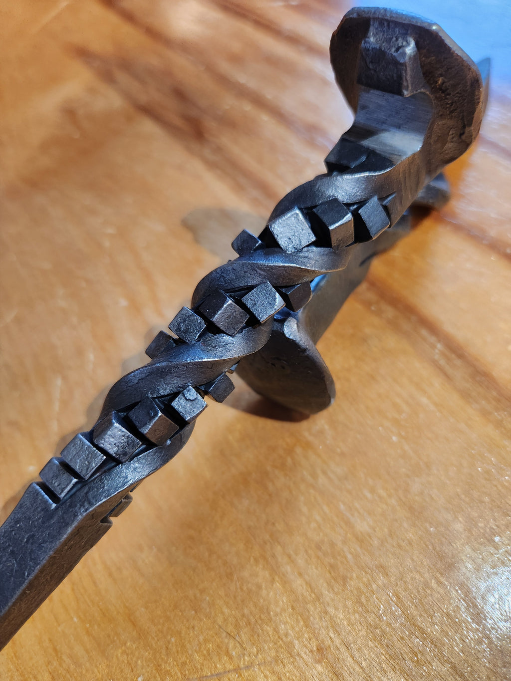 Railroad spike steak flipper(cube handle)