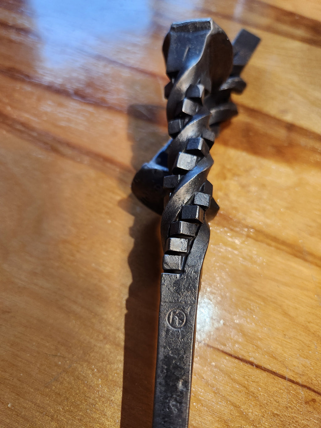 Railroad spike steak flipper(cube handle)