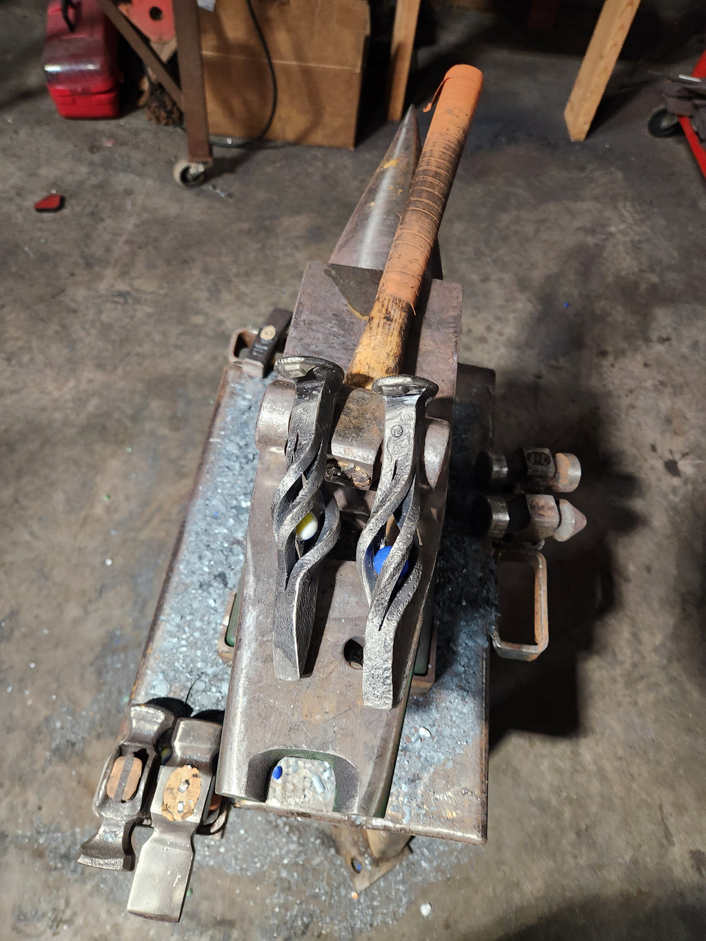 Railroad spike bottle opener