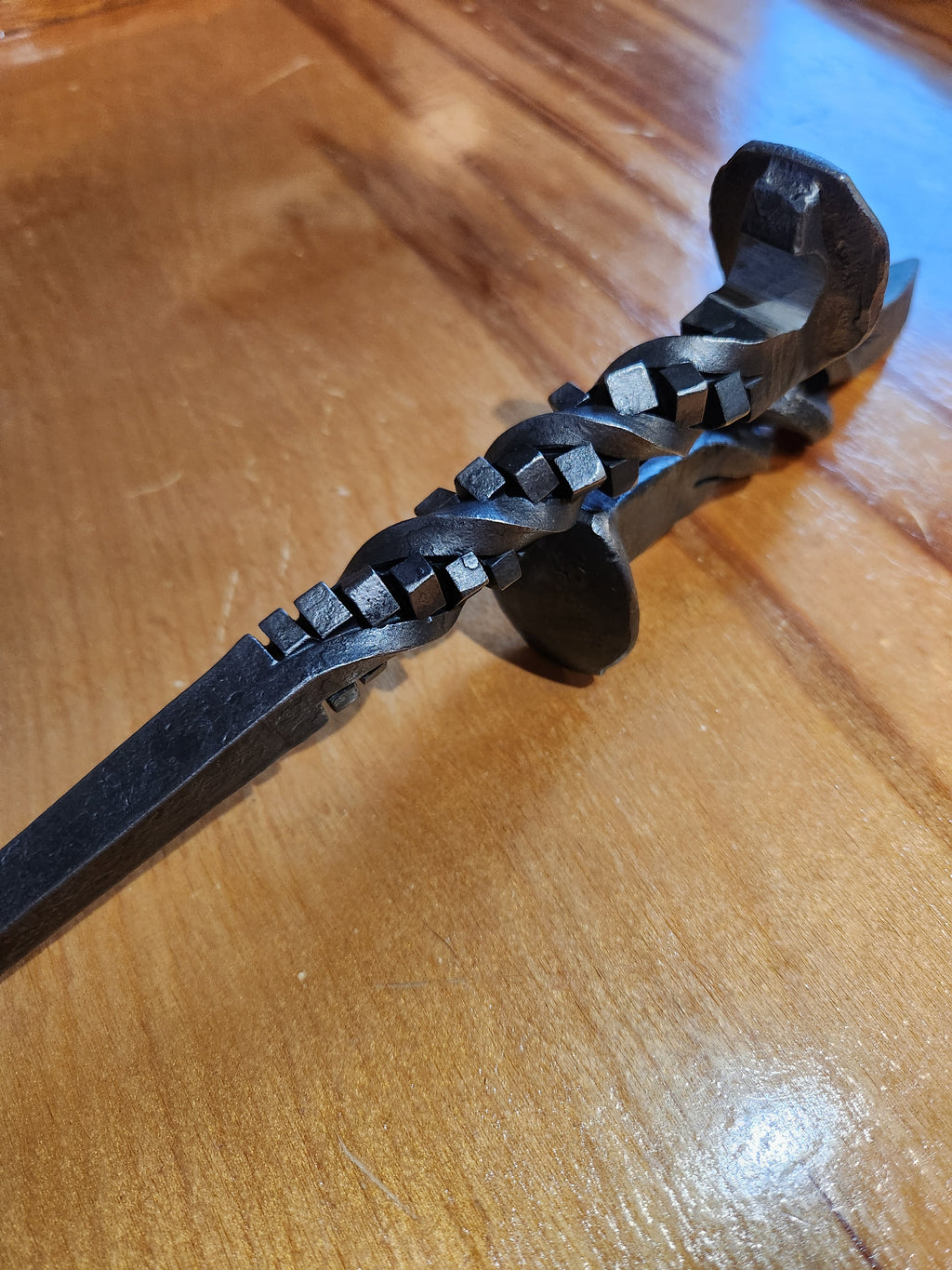 Railroad spike steak flipper(cube handle)