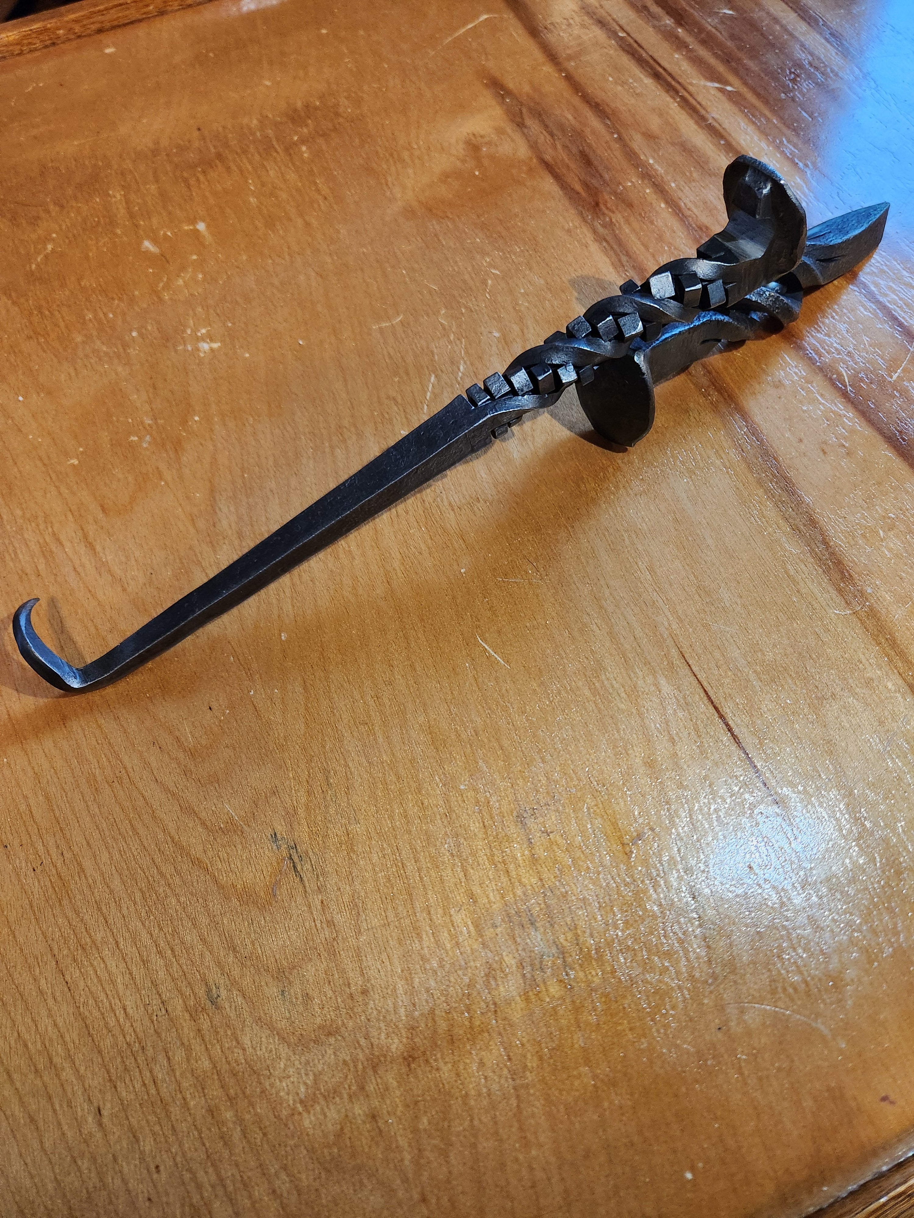 Railroad spike steak flipper(cube handle)