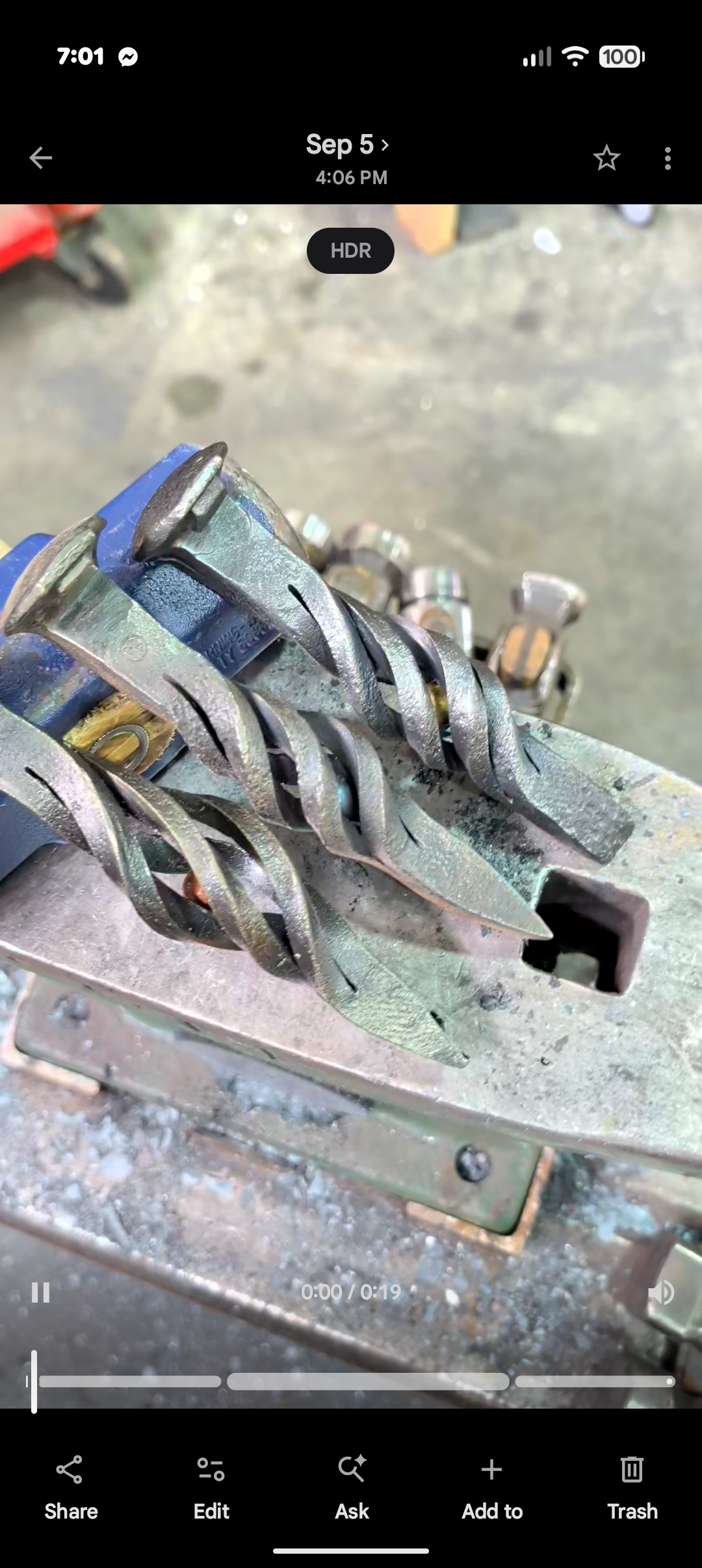 Railroad spike bottle opener